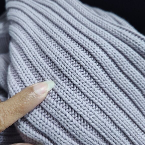 Talbots Ribbed Mock Neck Purple Knit Sweater Women Size L Button Accent Chunky - Picture 6 of 8